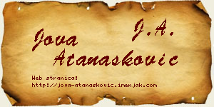 Jova Atanasković vizit kartica